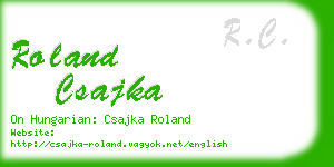 roland csajka business card
